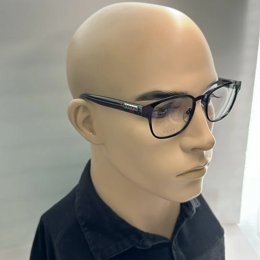 Gucci GG1118O 003 Eyeglasses Men's Black/Grey Full Rim Square Shape 52-20-145